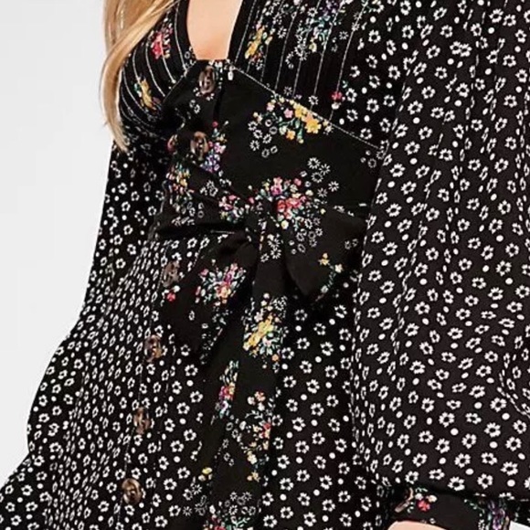 Free People printed long sleeves mini dress NWOT - Picture 4 of 8